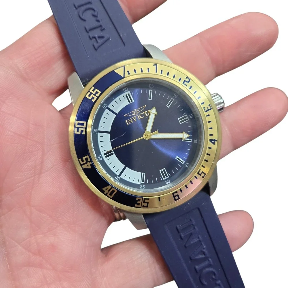 Invicta Specialty Men's Watch 12847 Blue Dial Stainless & Silicon SEE VIDEO
